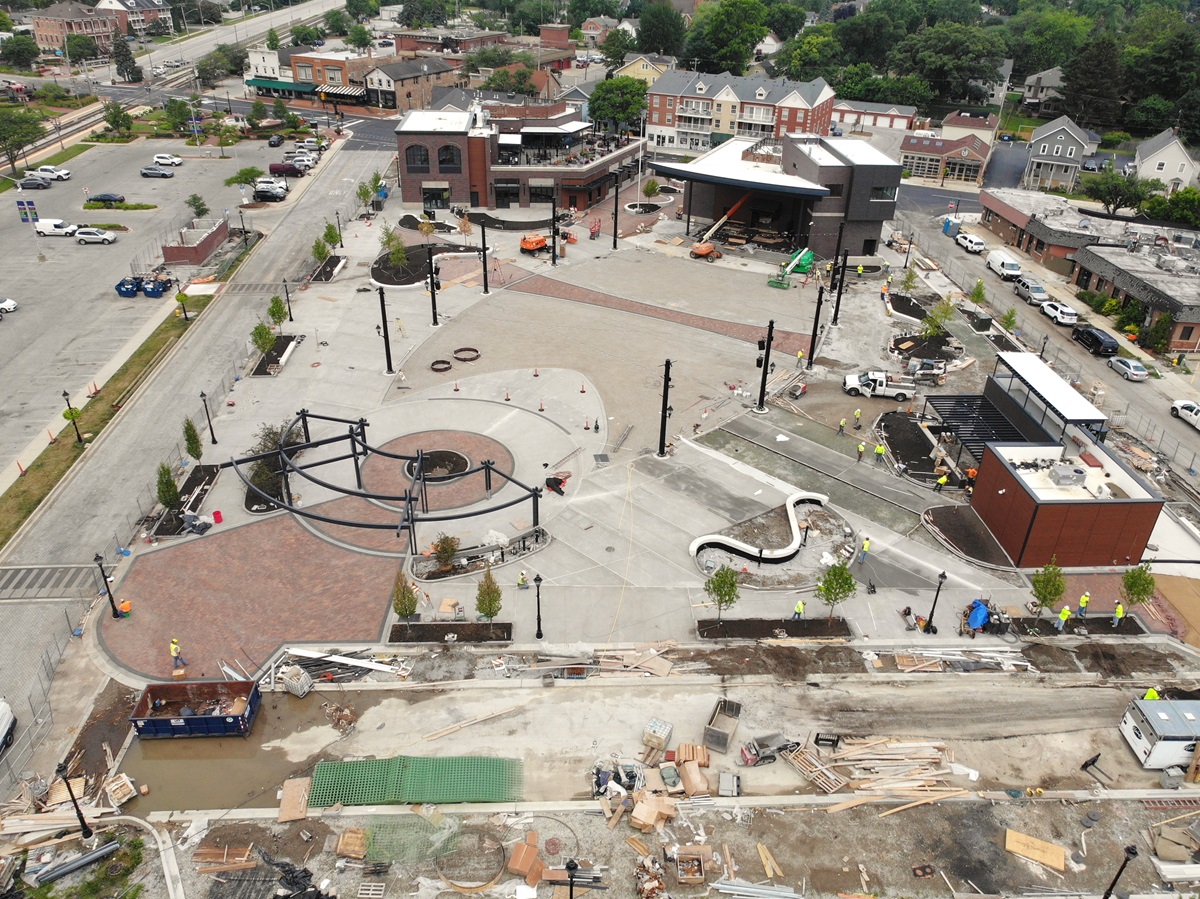 Harmony Square construction on July 7, 2025